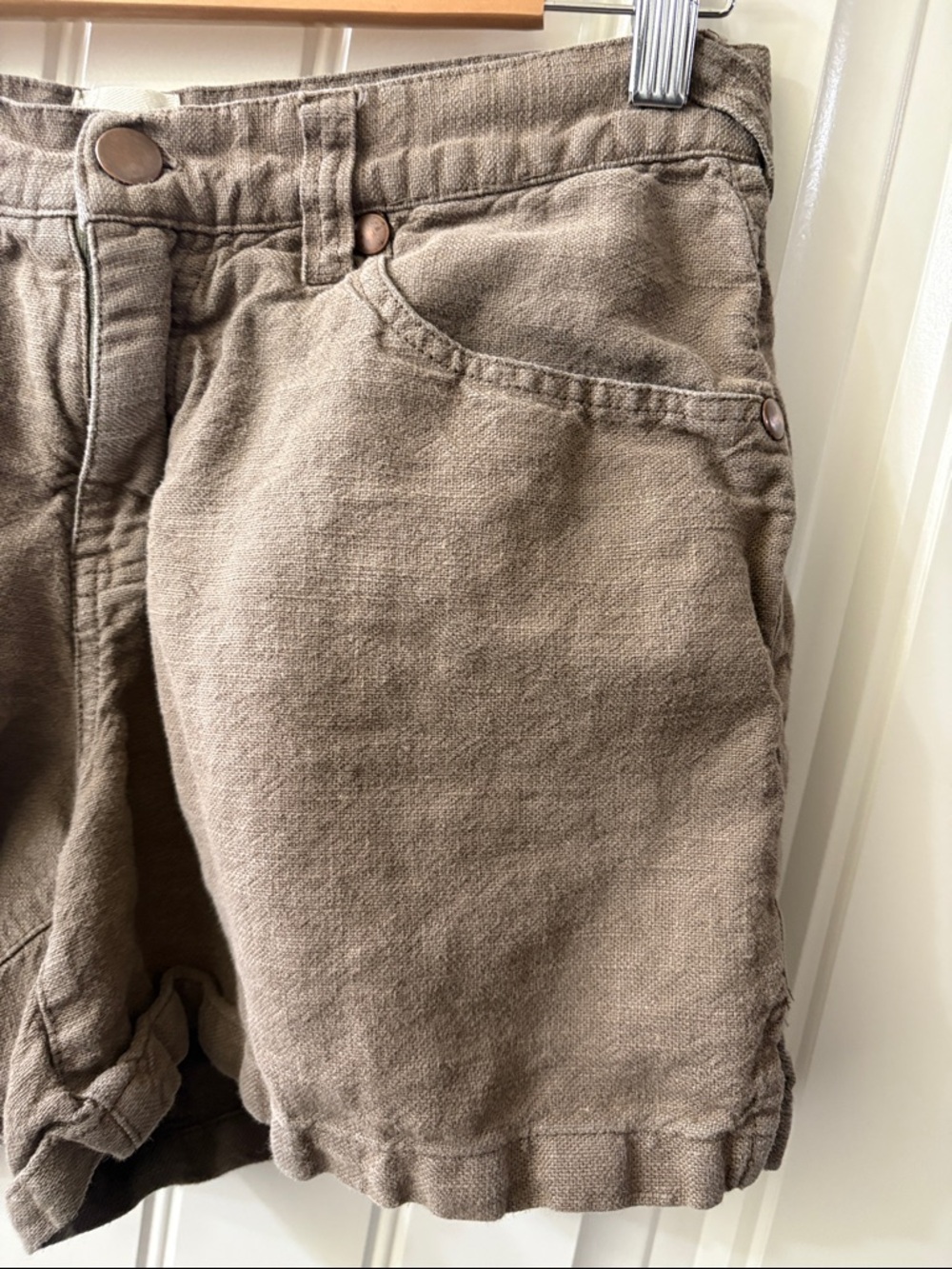 Dylan Women’s Casual‎ green/Brown linen blend Shorts - Picture 4 of 9